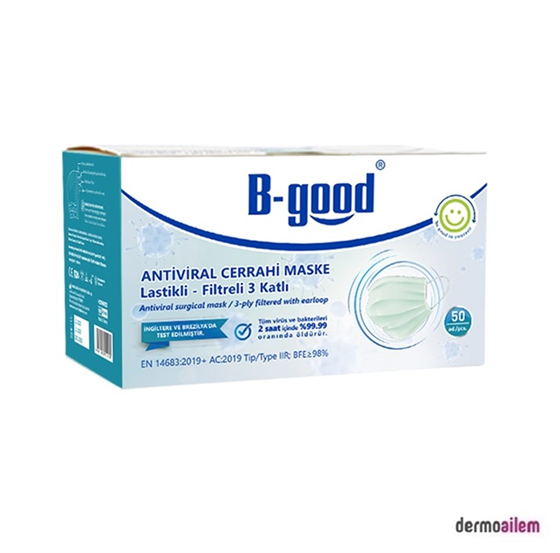 Maske & SiperlikB-GoodB-Good Lastikli Antiviral Cerrahi Maske 50 Adet