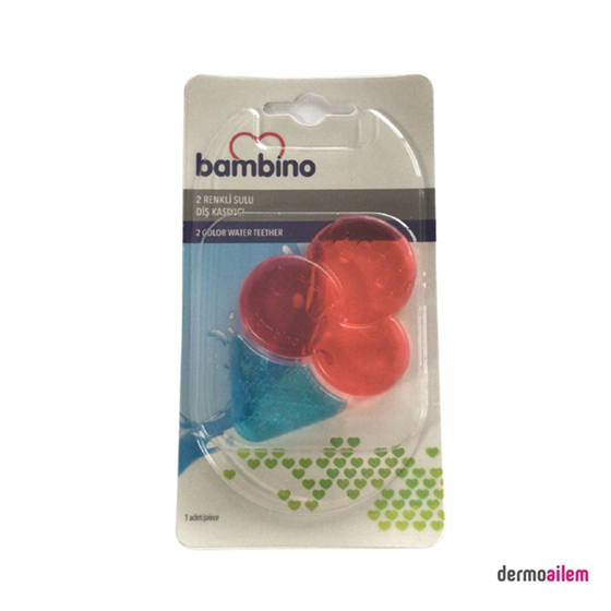 Biberon & Emzik & OyuncakBambinoBambino 2 Renkli Sulu Diş Kaşıyıcı Kırmızı Mavi  P0656