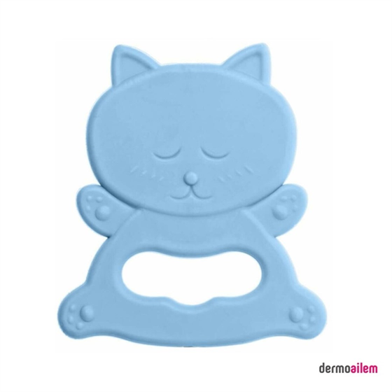 Biberon & Emzik & OyuncakBambinoBambino Mavi Kedi Desenli Kauçuk Yumuşak Diş Kaşıyıcı