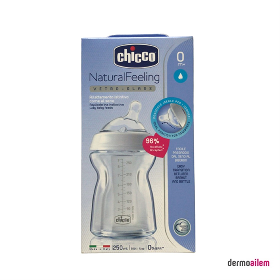 Bebek ÜrünleriChiccoChicco Natural Feeling Vetro-Glass Biberon 0m+ 250 ml