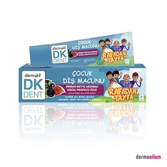 Bebek Ve Çocuklar İçin Ağız BakımıDermokilDermokil DK Dent Rafadan Tayfa Orman Meyve Aromalı Vegan Çocuk Diş Macunu 50 ml