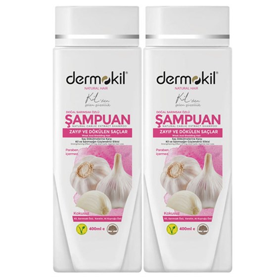 ŞampuanlarDermokilDermokil Doğal Sarımsak Özlü Şampuan 400 ml | 2li Paket