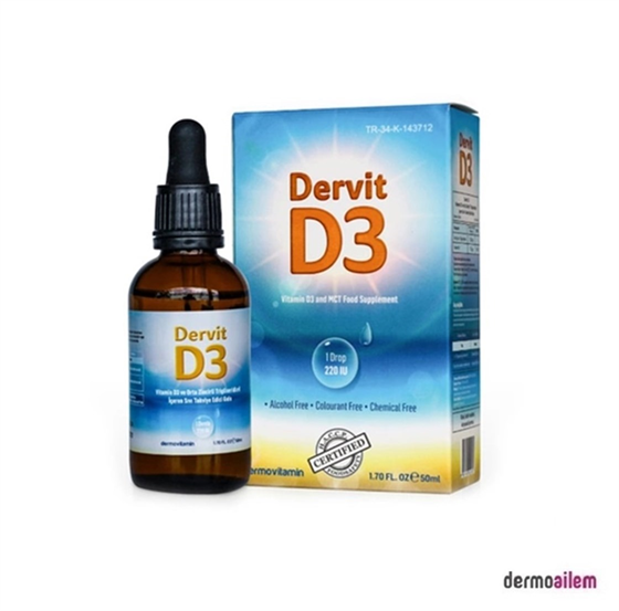 Takviye Edici GıdalarDermovitaminDermovitamin Dervit - D3 Damla 50 ml