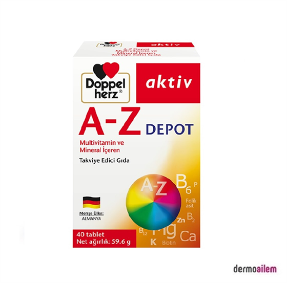 MultivitaminlerDoppelherzDoppel Herz A-Z Depot Multivitamin İçeren Takviye Edici Gıda 40 Tablet