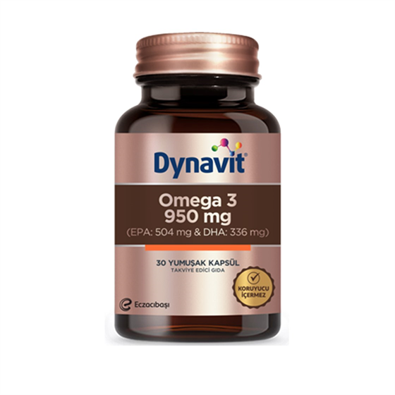 Omega 3 & Balık YağlarıDynavitDynavit Omega 3 950 mg 30 Yumuşak Kapsül