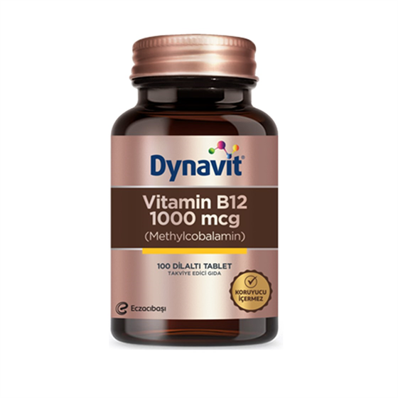 Takviye Edici GıdalarDynavitDynavit Vitamin B12 1000mcg 100 Dil Altı Tableti