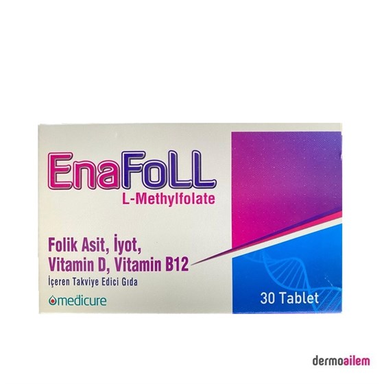 Takviye Edici GıdalarMedicureEnaFoLL L-methylfolate Folik Asit 30 Tablet