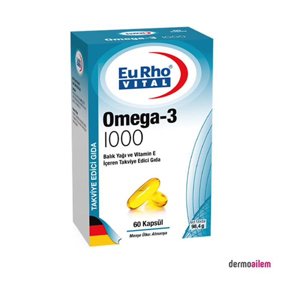 Omega 3 & Balık YağlarıEurho VitalEurho Vital Omega-3 1000 Balık Yağı 60 Kapsül