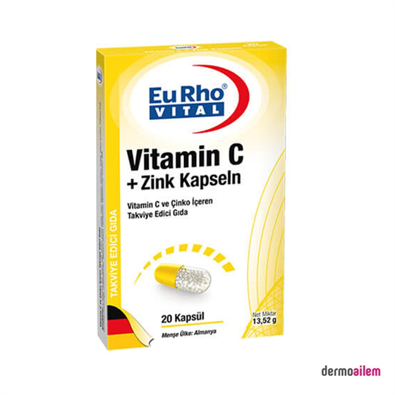 Takviye Edici GıdalarEurho VitalEurho Vital Vit. C Zink 10 mg 20 Kapseln