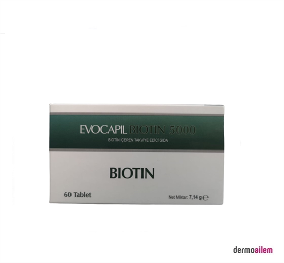 Takviye Edici GıdalarEvocapilEvocapil Biotin 5000 60 Tablet