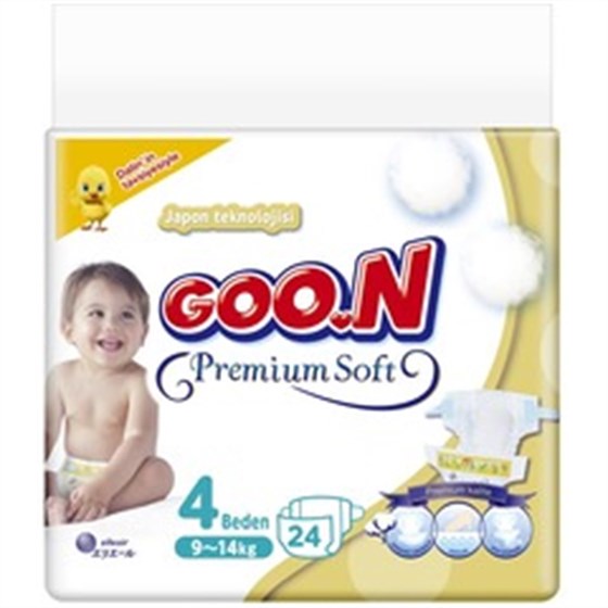 Bebek BezleriGoonGoon Bebek Bezi Premium Soft 4 Beden Ekonomik Paket 24 Adet