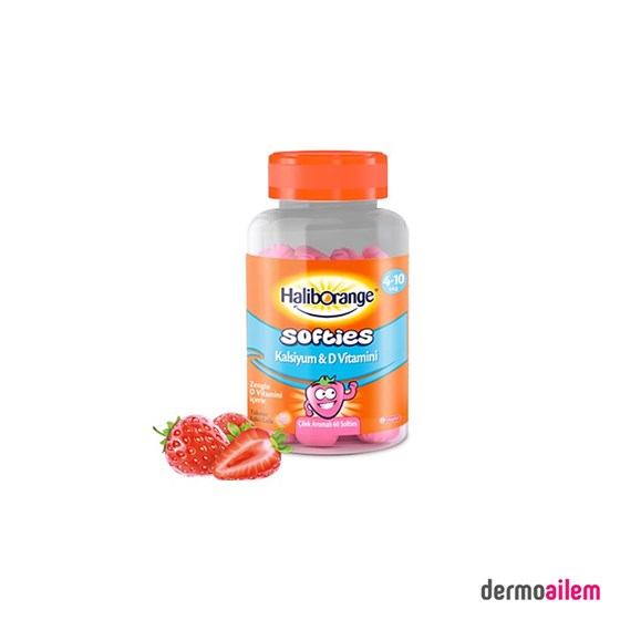 Takviye Edici GıdalariHealthHaliborange Softies Kalsiyum D Vitamini Çilek Aroma 60'lı