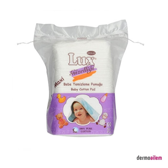 Temizleme ÜrünleriLuxLux Maxi  Kare Bebe Temizleme Pamuğu 60 Adet
