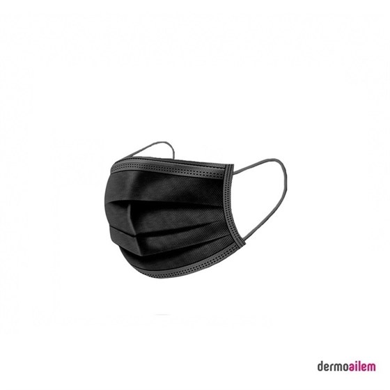 Maske & SiperlikMirmedMirmed Lastikli Yüz Maskesi 3 Katlı 50 Adet Siyah