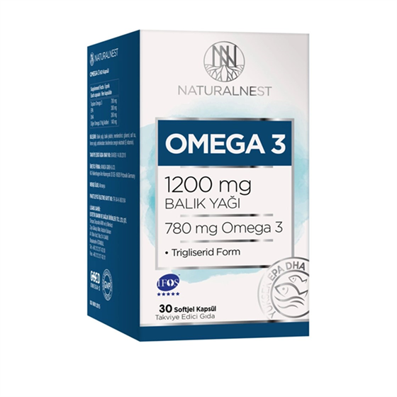 Omega 3 & Balık YağlarıNaturalnestNaturalnest Omega 3 1200 mg Balık Yağı 30 Kapsül