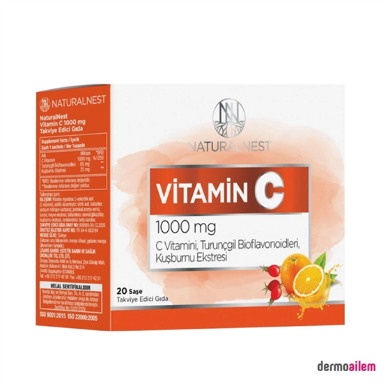 Takviye Edici GıdalarNaturalnestNaturalnest Vitamin C 1000 mg 20 Saşe