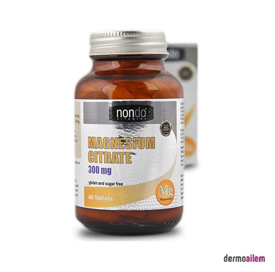 Takviye Edici GıdalarNondoNondo Magnezyum Sitrat 300 mg 60 Tablet