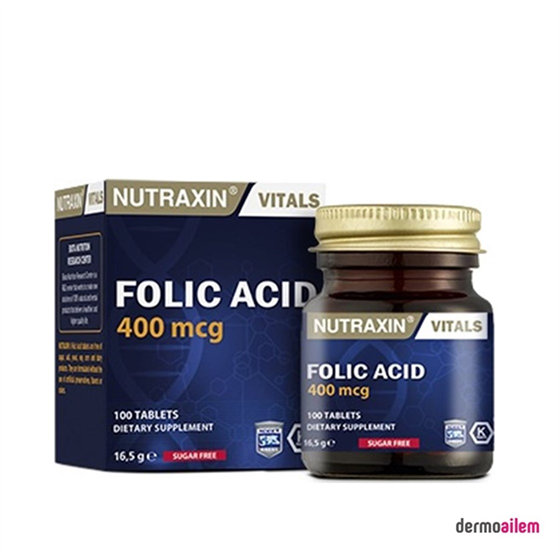 Takviye Edici GıdalarNutraxinNutraxin Folic Acid 100 Tablet