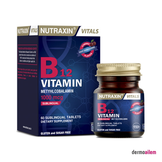 Takviye Edici GıdalarNutraxinNutraxin Vitals B12 Vitamin 60 Tablet