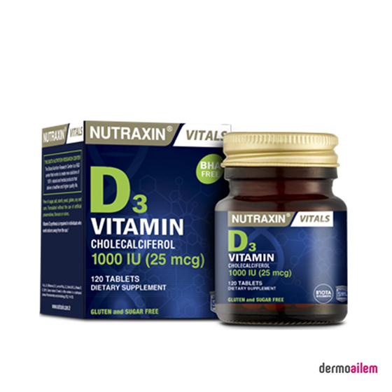 Vitamin SağlıkNutraxinNutraxin Vitamin D3 1000iu 120 Tablet