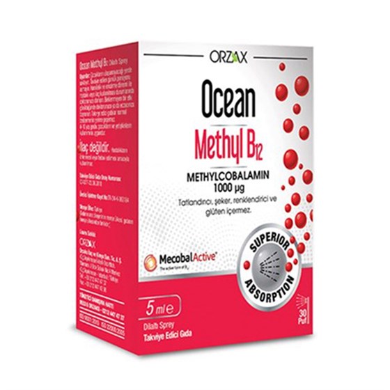 MultivitaminlerOrzaxOrzax Ocean Methyl B12 1000 Mcg Sprey 5 ml