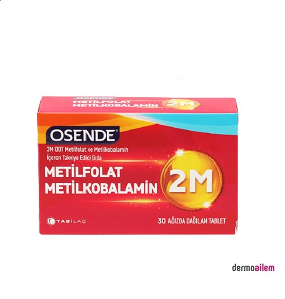 Takviye Edici GıdalarTab İlaçOsende 2M ODT Metilfolat Metilkobalamin 30 Tablet