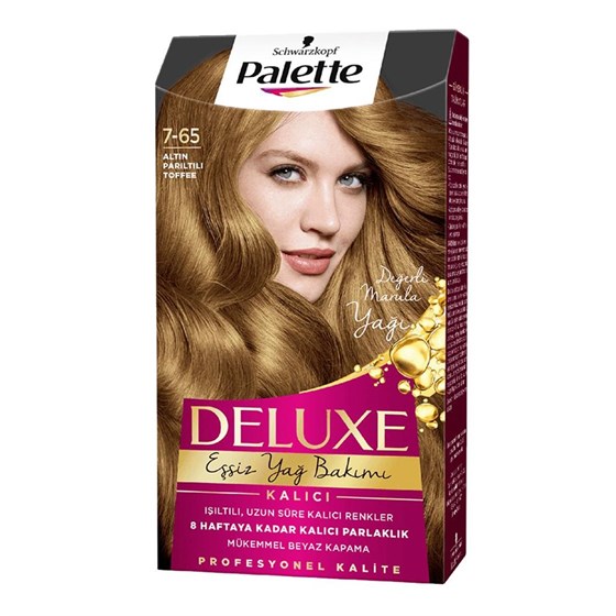 Saç BoyalarıPALETTEPalette Deluxe 7-65 Altın Parıltılı Toffee Saç Boyası