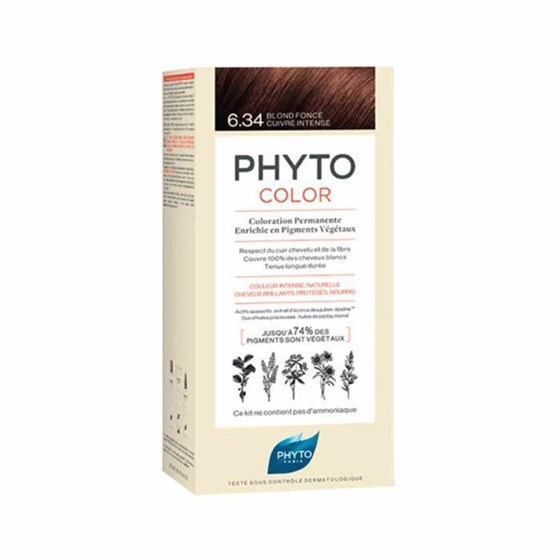 Saç BoyalarıPhytoPhyto Phytocolor Bitkisel Saç Boyası 6.34 - Koyu Kumral Dore Bakır