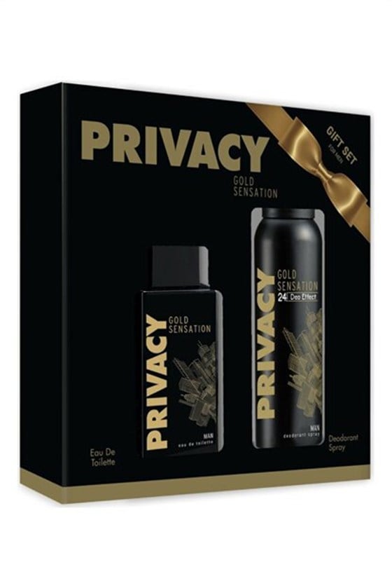 Erkek ParfümPrivacyPrivacy Gold Sensation Man EDT 100 ml + Deo Sprey 150 ml Erkek Parfüm Seti