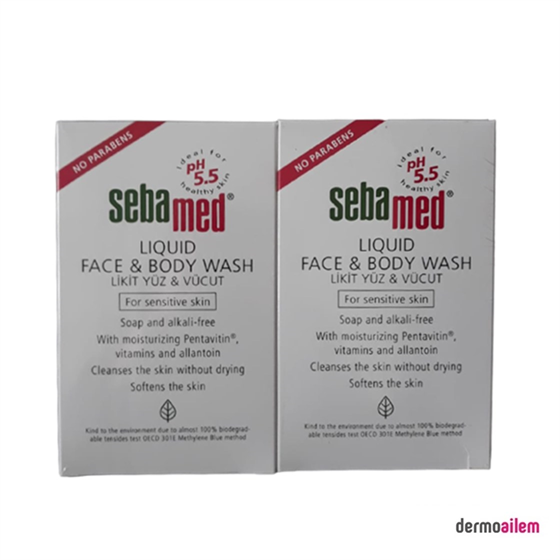 Cilt Temizleme ÜrünleriSebamedSebamed Liquid Face & Body Wash 200 ml 2'li Paket Likit Yüz ve Vücut Temizleme Jeli