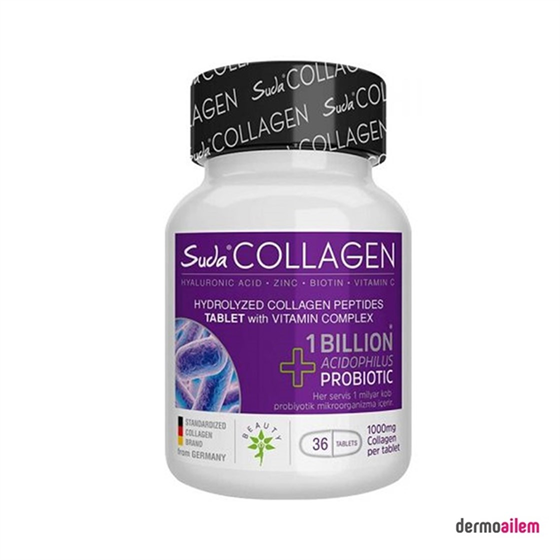 Kolajen ( Collagen )Suda CollagenSuda Collagen +1 Bıllıon Acıdophılus Probıotıc 36 Tablet