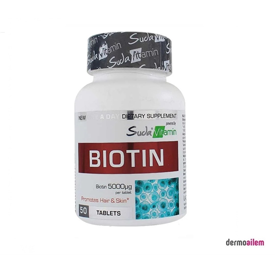 Takviye Edici GıdalarSuda VitaminSuda Vitamin Biotin 5000 mcg 50 Tablet