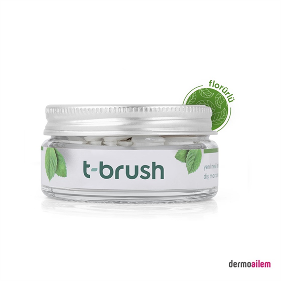 Diş MacunlarıT-BrushT-Brush Nane Aromalı Florürlü 90'lı Diş Macunu Tableti