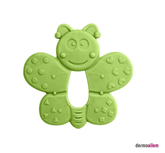 Biberon & Emzik & OyuncakBambinoBambino Yeşil Kelebek Desenli Kauçuk Yumuşak Diş Kaşıyıcı