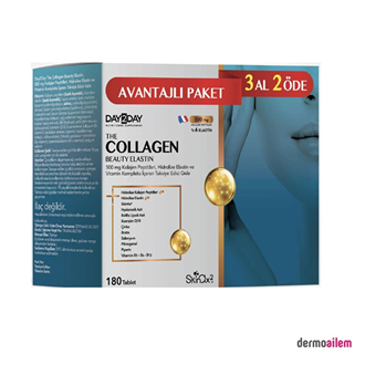Kolajen ( Collagen )Day2DayDAY2DAY The Collagen Beauty Elastin 180 Tablet 3 AL 2 ÖDE