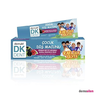 Bebek Ve Çocuklar İçin Ağız BakımıDermokilDermokil DK Dent Rafadan Tayfa Orman Meyve Aromalı Vegan Çocuk Diş Macunu 50 ml
