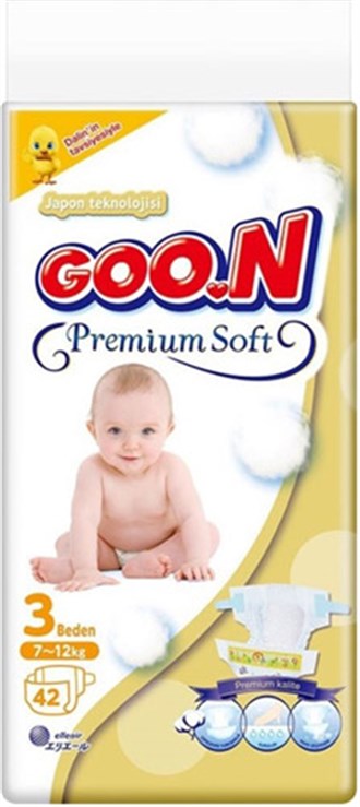 Bebek BezleriGoonGoon Bebek Bezi Premium Soft 3 Beden Jumbo Paket 42 Adet