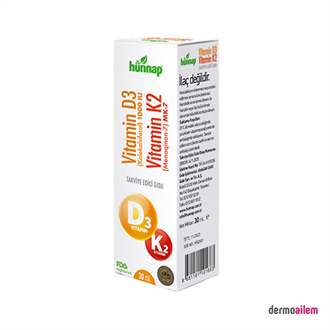 Takviye Edici GıdalarHünnapHünnap Vitamin D3 K2 Menaqinon-7 30 ml