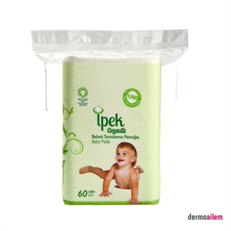 Temizleme Ürünleriİpekİpek Organik Bebek Temizleme Pamuğu 60 Adet