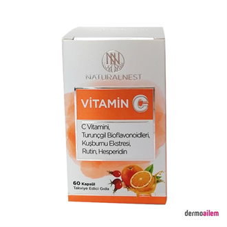 Takviye Edici GıdalarNaturalnestNaturalnest Vitamin C 500 mg 60 Kapsül