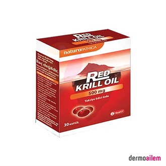 Omega 3 & Balık YağlarıiHealthNaturopathica Red Krill Oil 500 mg 30 Kapsül Balık Yağı