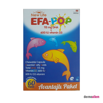 Omega 3 & Balık YağlarıNewlifeNew Life Efa-Pop Omega 3 60 Kapsül Balık Yağı