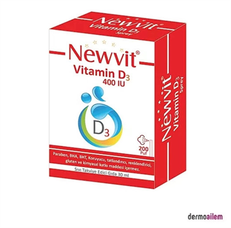 Takviye Edici GıdalarNewvitNewvit Vitamin D3 400 IU Damla 30 ml