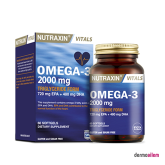 Omega 3 & Balık YağlarıNutraxinNutraxin Omega 3 Balık Yağı 2000 mg 60 SoftGel
