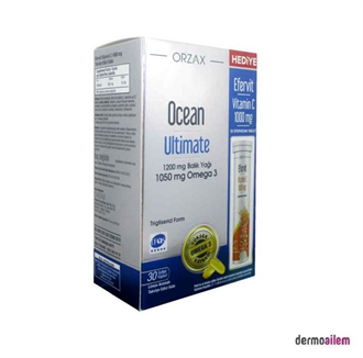 Takviye Edici GıdalarOrzaxOcean Ultimate 30 Kapsül + Efervit C 1000 mg 20 Tablet Hediyeli