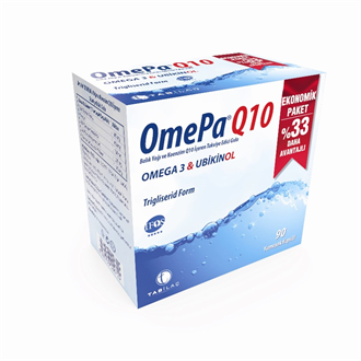 Omega 3 & Balık YağlarıTab İlaçOmepa Q10 Omega 3 Ubiquinol 90 Kapsül