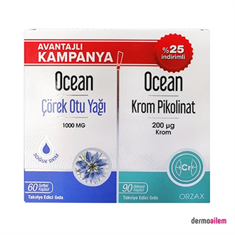 Sağlıklı YağlarOrzaxOrzax Ocean Çörek Otu Yağı 60 Kapsül + Krom Pikolinat 90 Kapsül Avantajlı Kampanya