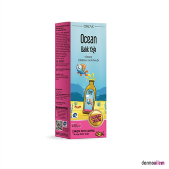 Omega 3 & Balık YağlarıOrzaxOrzax Ocean Omega3 Şurup 150 ml - Karışık Meyve Aromalı