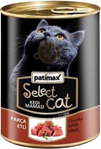 Kedi Yaş MamalarıPatimaxPatimax Select Cat Parça Sığır Etli 400 gr Yetişkin Kedi Konserves