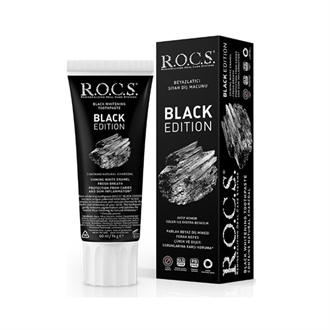 Diş MacunlarıRocsRocs Black Edition Beyazlatıcı Siyah Diş Macunu 60 ml